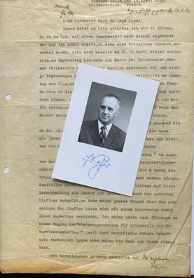Ernst Otto Fischer - Nobelpreis Chemie 1973 - original Autogramm