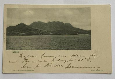 Deutsche Seepost Ost-Asiatische Hauptlinie - AK Aden auf Berlin 10.9.1900