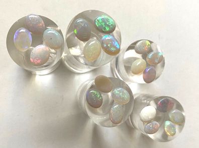20 Opale - diverse mit sehr schönen Farbspielen - ca 8 mm - Schmucksteine