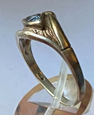 Antiker Ring mit Aquamarin 925er Silber / Meisterpunze - Ringgröße 57