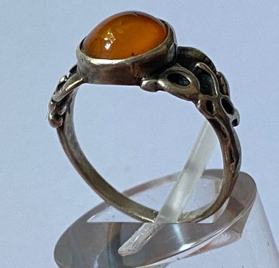 Art Deco - zarter Ring mit einem Stein - 800er Silber - Größe 51