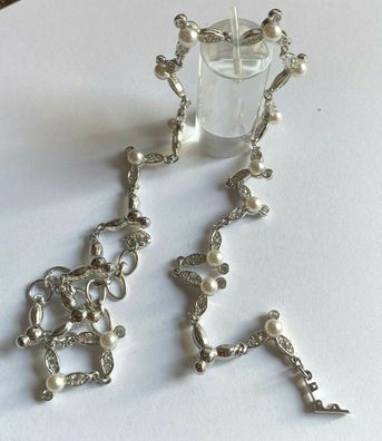 Swarovski Collier - Perlen Deluxe - silber rhodiniert mit Swarovski Kristalle