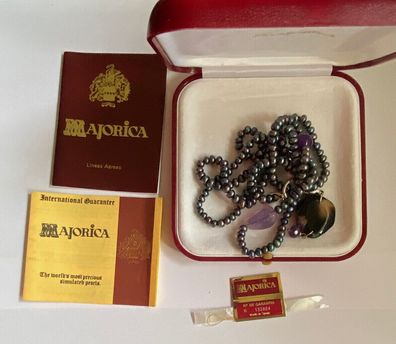Majorica - außergewöhnliche Perlenkette mit Etui und Unterlagen - Neuwertig