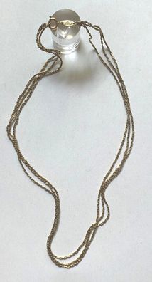 Grosse - feine 3-strängige Halskette des Designers Grosse - Goldfarbend - 44 cm