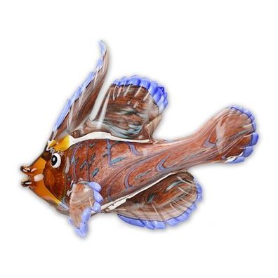 Deko Glasfigur Glasskulptur Glas Deko im Murano Stil Fisch Mandarinfisch