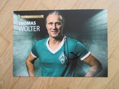 SV Werder Bremen Traditionsmannschaft Thomas Wolter - handsigniertes Autogramm!!!