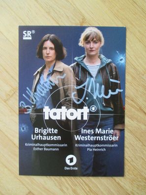 SR Tatort Schauspielerinnen Brigitte Urhausen & Ines Marie Westernströer - Autogramme
