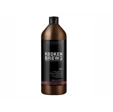 Redken Brews 3-in-1 Shampoo, Conditioner & Bodywash 1000 ml