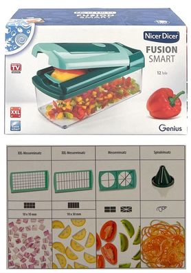 Nicer Dicer Fusion Smart 12tlg Zerkleiner Gemüseschneider Gemüse Obst Schneider