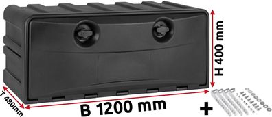 LKW Staukasten Staubox aus Kunststoff 1200x400x480mm Copar Unterflurbox mit Halterung