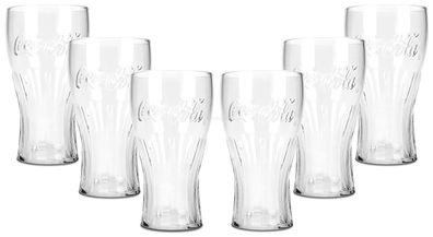 Coca Cola Glas Gläser Set - 6x Kontur Contour Gläser 0,2l