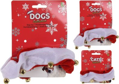 Tierkostüm Weihnachten für Katze oder Hund Halsband mit Glocken Weihnachtskostüm