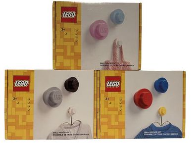 LEGO Garderobe 3er-Set Wandhaken Farbauswahl NEU OVP