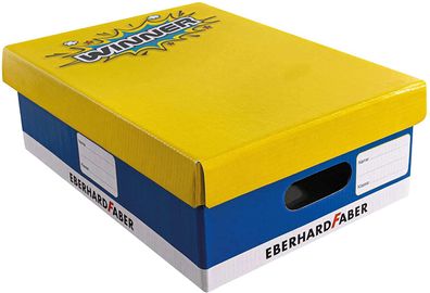 Eberhard Faber 579990 - Schulbox aus festem Karton, Aufbewahrungsbox mit Deckel, ...