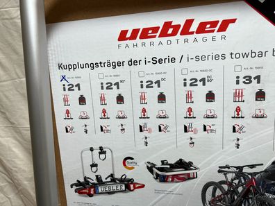 Uebler 15900 Fahrradträger i21 60° Abklappwinkel Kupplungsträger 2 E-Bikes je 30