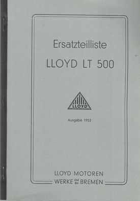 Ersatzteilliste LLoyd LT 500