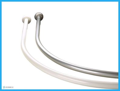 Bogenstange silber matt 105x150 cm Duschvorhangstange Ovalstange Duschvorhang