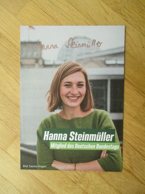 MdB Die Grünen Politikerin Hanna Steinmüller - handsigniertes Autogramm!!!