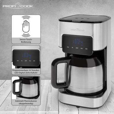 ProfiCook Kaffeemaschine mit Zeitschaltuhr + Thermokanne PC-KA 1191