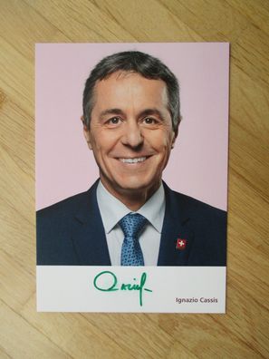 Schweiz Bundesrat Dr. Ignazio Cassis - handsigniertes Autogramm