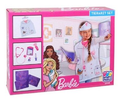 Barbie Tierarzt Set für Kinder 10 teilig Doktorkittel mit Aufdruck Spritze