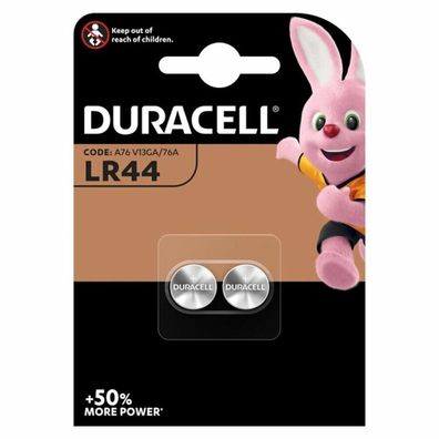 Duracell Lr44 Ag13 Button Cell Battery - 2 Pcs