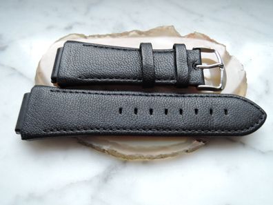 Leder Uhrenarmband Ersatzband schwarz 20/27 mm b34
