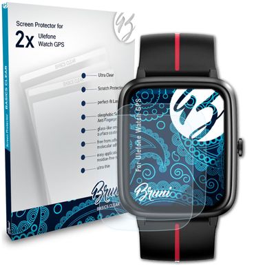Bruni 2x Schutzfolie kompatibel mit Ulefone Watch GPS Folie
