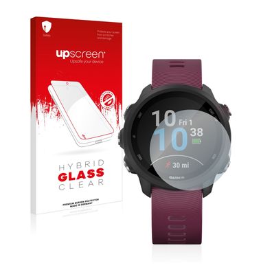 upscreen Hybrid Glass Clear Premium Panzerglasfolie für Garmin Forerunner 245