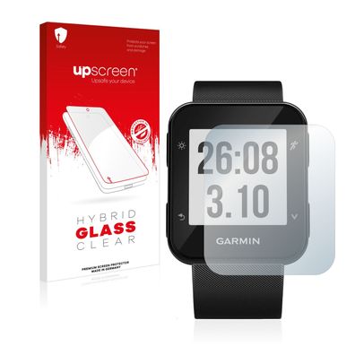 upscreen Hybrid Glass Clear Premium Panzerglasfolie für Garmin Forerunner 30