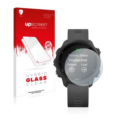 upscreen Hybrid Glass Clear Premium Panzerglasfolie für Garmin Forerunner 245 Music