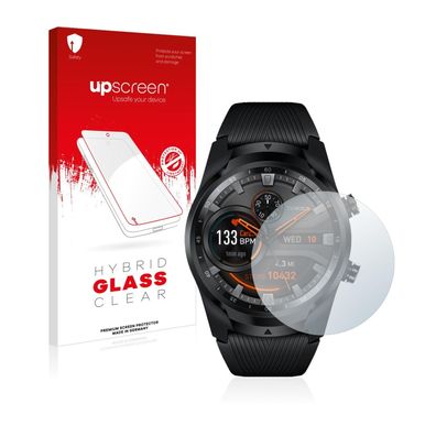 upscreen Hybrid Glass Clear Premium Panzerglasfolie für Mobvoi Ticwatch Pro 2019