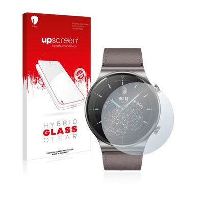 upscreen Hybrid Glass Clear Premium Panzerglasfolie für Huawei Watch GT 2 Pro