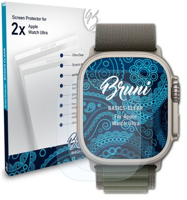 Bruni 2x Schutzfolie kompatibel mit Apple Watch Ultra Folie