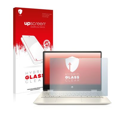 upscreen Hybrid Glass Clear Premium Panzerglasfolie für HP Pavilion x360 14-dh1002nl