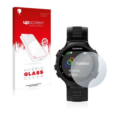 upscreen Hybrid Glass Clear Premium Panzerglasfolie für Garmin Forerunner 735XT