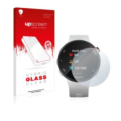 upscreen Hybrid Glass Clear Premium Panzerglasfolie für Garmin Forerunner 45S