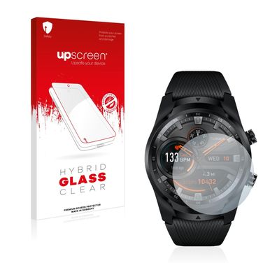 upscreen Hybrid Glass Clear Premium Panzerglasfolie für Mobvoi TicWatch Pro 4G/ LTE