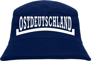 Ostdeutschland Linie Fischerhut - Dunkelblau - bedruckt - Bucket Hat Anglerhut Hut