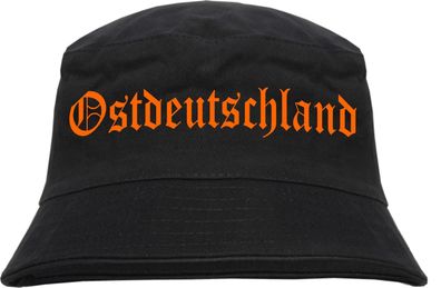 Ostdeutschland Fischerhut - Druckfarbe Neonorange - Bucket Hat bedruckt
