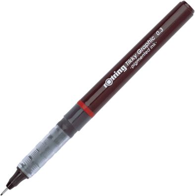 Rotring Tikky Graphic Fineliner 1904753, 0,3 mm, schwarze Tinte