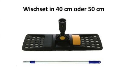 PROFI Wischmop-Set 40/50 Bodenwischer Mophalter Klapphalter Teleskopstiel