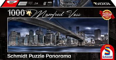 Puzzle Panorama New York Dark Night 1000 Teile Manfred Voss Schmidt Spiele