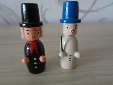 Schneemann und Bergmann - Erzgebirge -Weihnachtsdeko Winterdorf