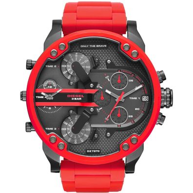 Herrenuhr - Diesel DZ7370 Mister Daddy 2.0 - Roter Stahl - 4 Times