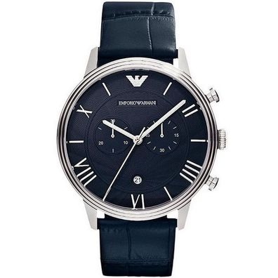 Herrenuhr Emporio Armani AR1652 mit Quarz-Chronograph, aus Leder