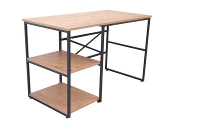 Schreibtisch Eiche/ schwarz Computertisch Arbeitstisch Metall modern design NEU