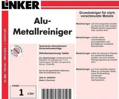Linker Alu & Metallreiniger 1L für Auto Motorrad Fahrrad Felgen (100ml = 0,79 €)