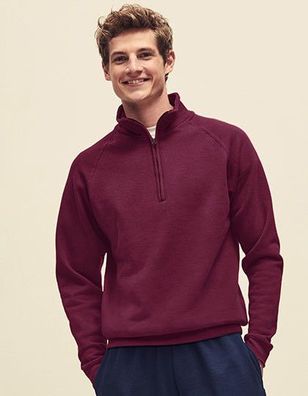 Unisex Classic Zip Troyer Sweatshirt Sweater Pullover Workwear Fruit of the Loom