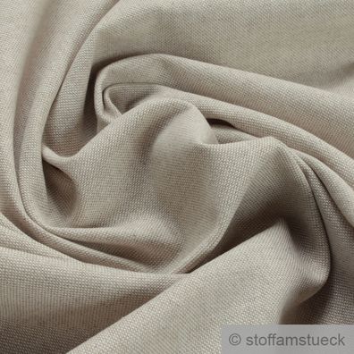 Stoff Baumwolle Polyester Rips natur Leinenoptik
